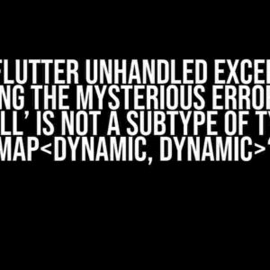 AWS Flutter Unhandled Exception: Decoding the Mysterious Error “type ‘Null’ is not a subtype of type ‘Map‘”